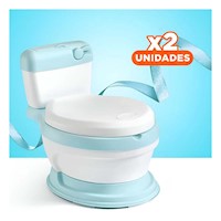 Pack2 Atractivo Inodoro Infantil Celeste para uso cotidiano en hogar Y+Regalo Sticker